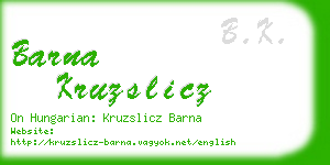 barna kruzslicz business card